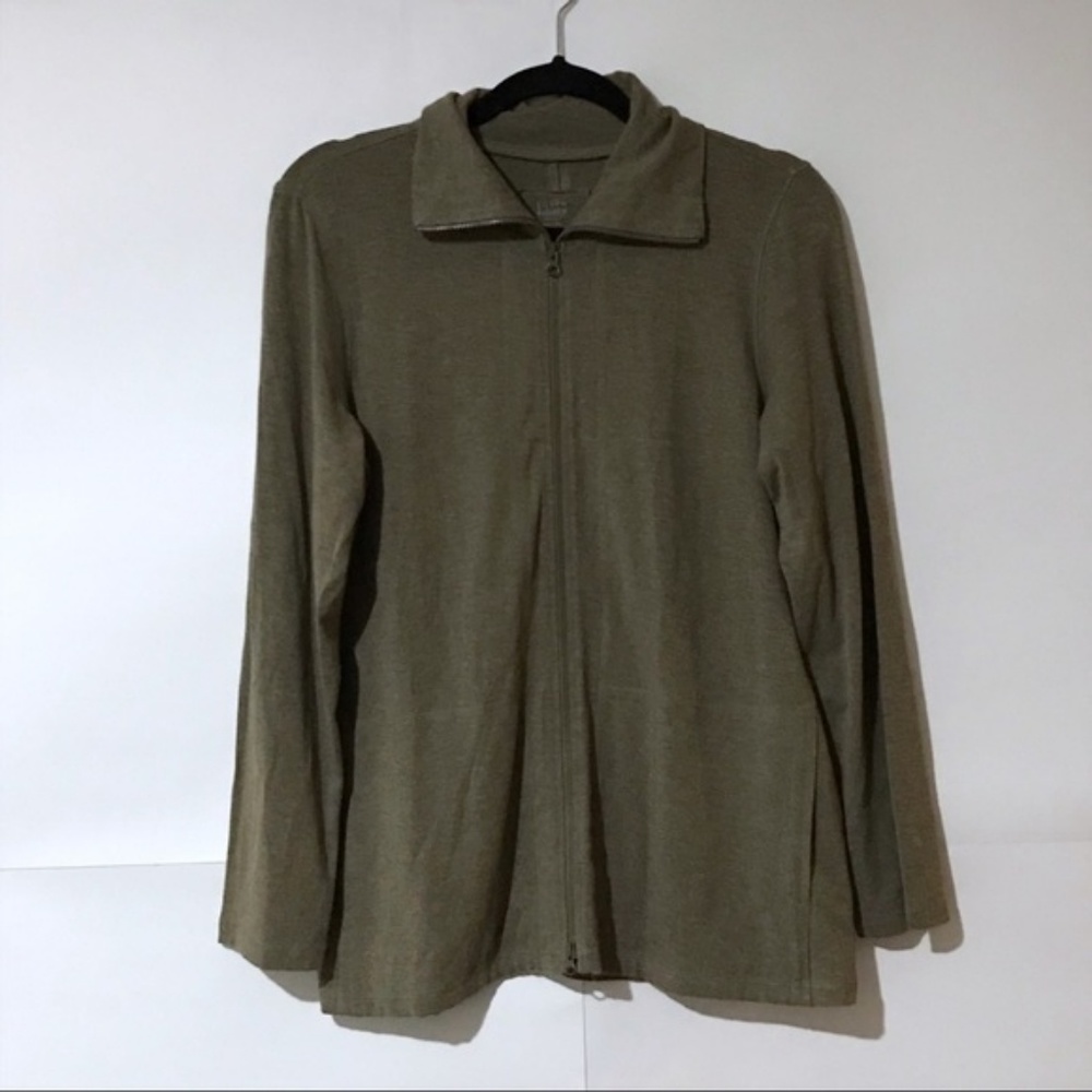 Eileen Fisher PM green zip up active jacket
